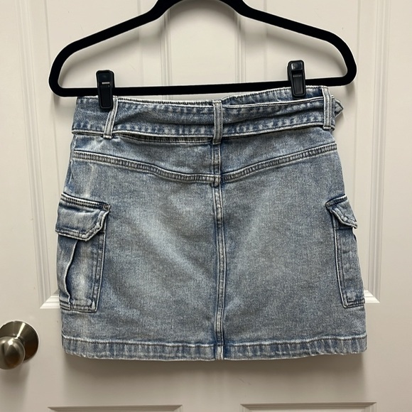 Women's Y2K Denim Cargo Skirt with‎ Denim Double Belt Trendy Summer Style - Picture 2 of 5